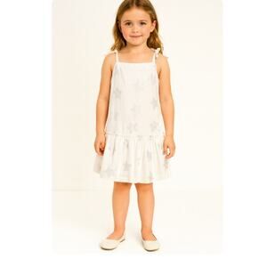 Hanna Andersson 110cm/US 5 Girls White Sundress With Silver Stars